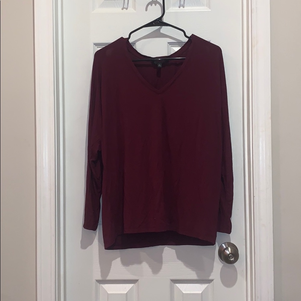 Maroon long sleeve top
